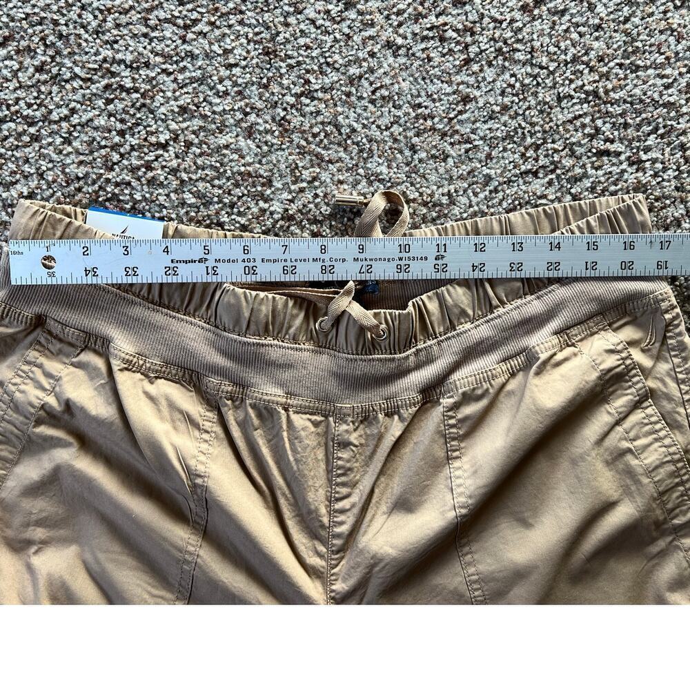NWT Nautica Women's Cotton Roll-Tab Utility Pants, Large, Tan, Elastic Waist - Picture 11 of 13
